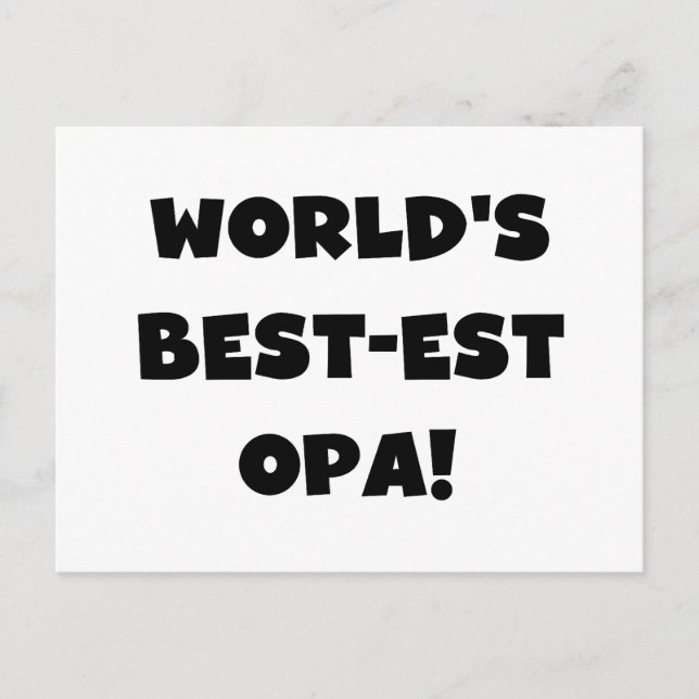 Carte Postale T-shirts et cadeaux du meilleur opa Black Text au  (Devant)