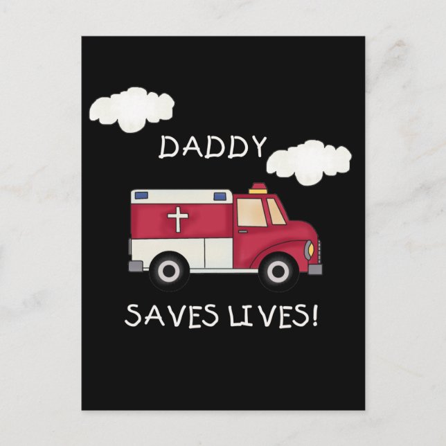 Carte Postale T-shirts et Cadeaux EMT Daddy Sauve des Vies (Devant)