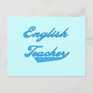 Carte Postale T-shirts et cadeaux en bleu de l'enseignant