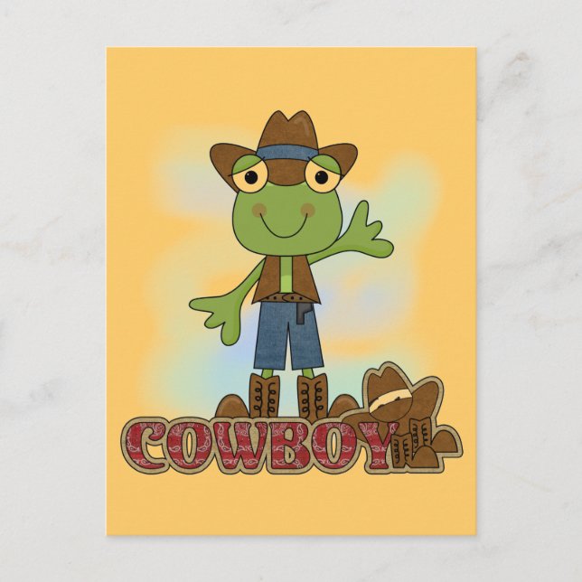 Carte Postale T-shirts et cadeaux Frog Cowboy (Devant)