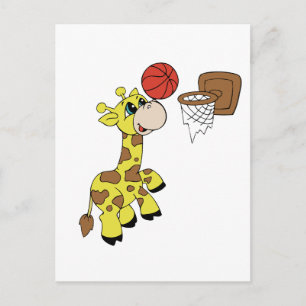 Carte Postale T-shirts et cadeaux Giraffe Basketball