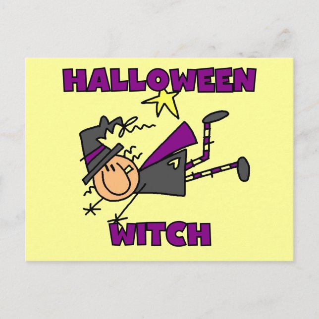 Carte Postale T-shirts et cadeaux Halloween Witch (Devant)