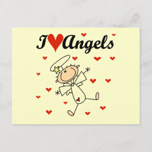Carte Postale T-shirts et Cadeaux J'Aime les Anges