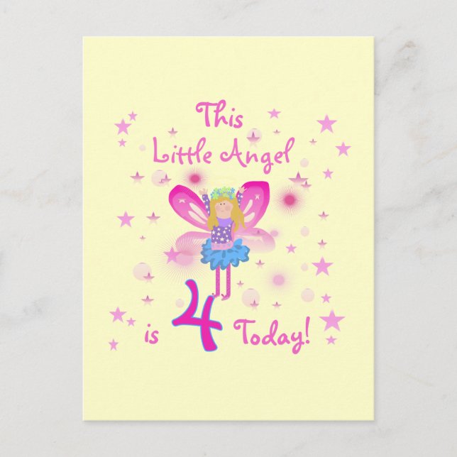 Carte Postale T-shirts et cadeaux Little Angel 4th Birthday (Devant)