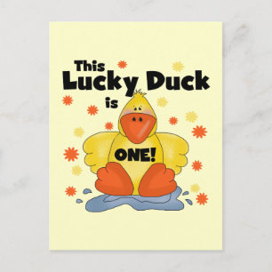 Carte Postale T-shirts et cadeaux Lucky Duck 1er Anniversaire