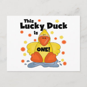 Carte Postale T-shirts et cadeaux Lucky Duck 1er Anniversaire