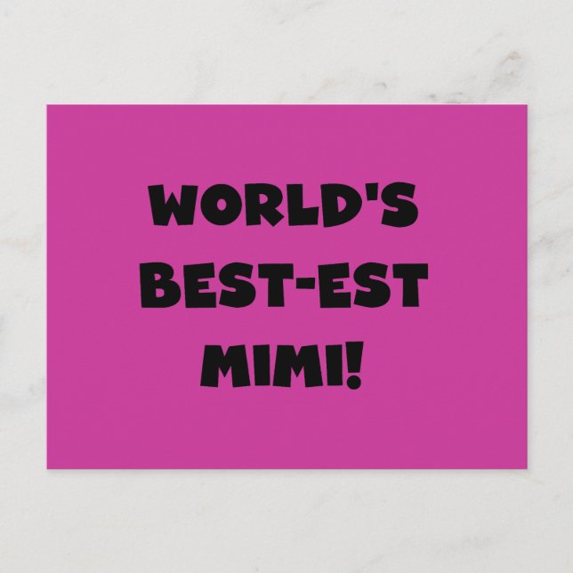 Carte Postale T-shirts et cadeaux Mimi Black Text les plus beaux (Devant)