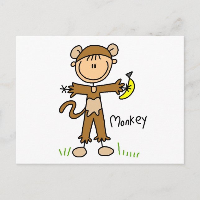 Carte Postale T-shirts et cadeaux Monkey Dress Up (Devant)