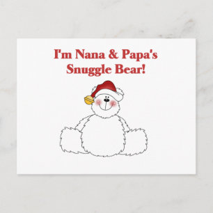 Carte Postale T-shirts et cadeaux Nana et Papa's Snuggle Bear