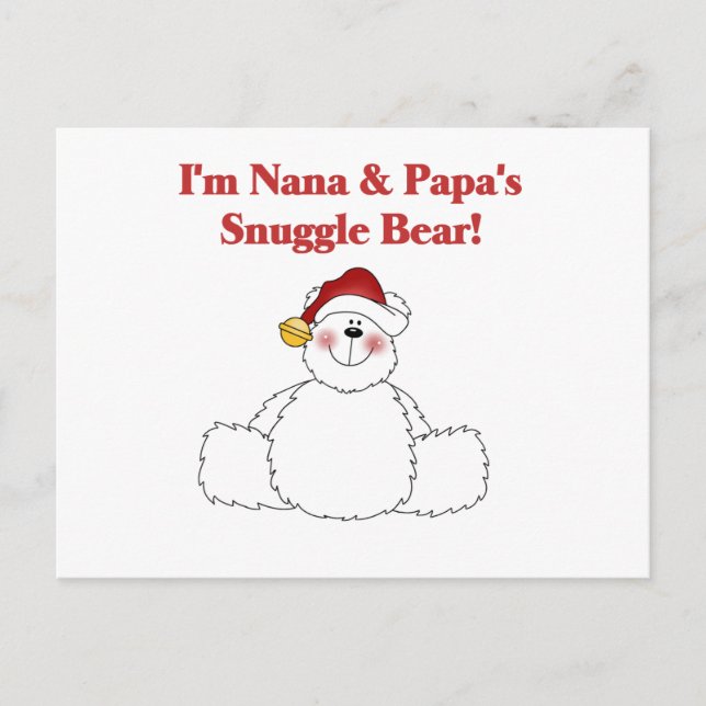 Carte Postale T-shirts et cadeaux Nana et Papa's Snuggle Bear (Devant)