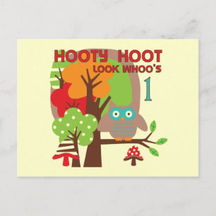 Carte Postale T-shirts et cadeaux Owl First Birthday