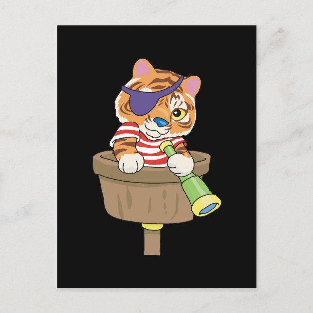 Carte Postale T-shirts et cadeaux Pirate de chat (Devant)