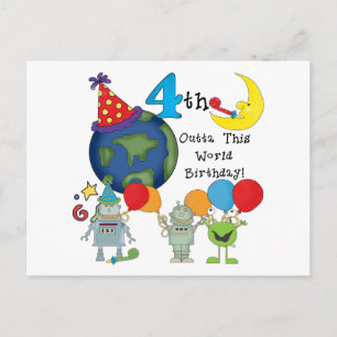 Carte Postale T-shirts et cadeaux pour 4 ans Outta This World