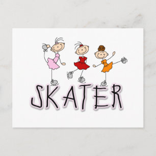 Carte Postale T-shirts et cadeaux pour filles de patinage
