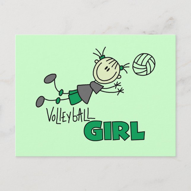 Carte Postale T-shirts et cadeaux pour filles de volleyball (Devant)