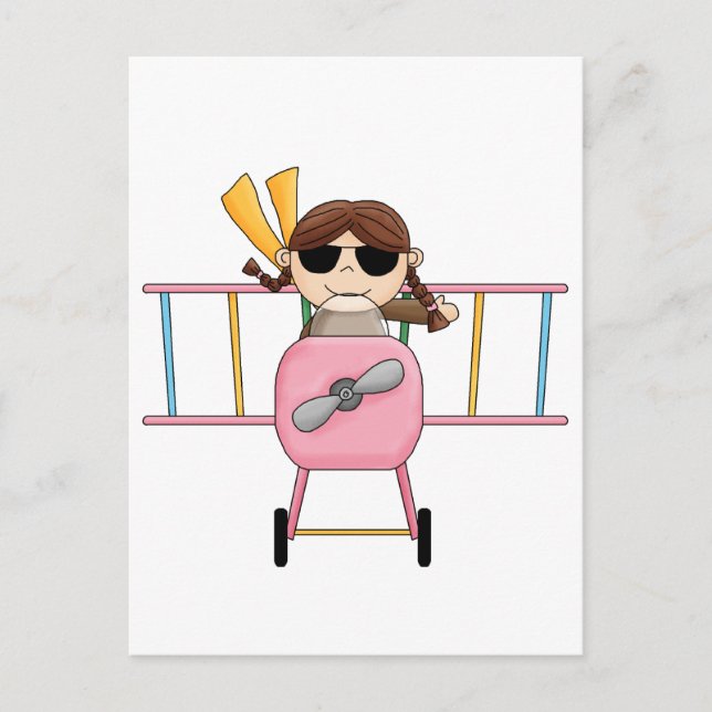 Carte Postale T-shirts et cadeaux pour filles pilotes (Devant)