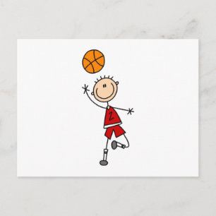Carte Postale T-shirts et cadeaux pour garçon basketteur rouge