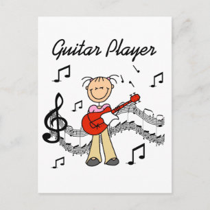 Carte Postale T-shirts et Cadeaux pour Joueuse de Guitare Fille