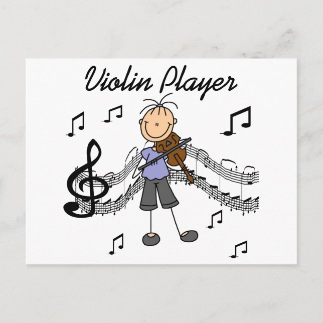 Carte Postale T-shirts et cadeaux pour joueuses de violon (Devant)