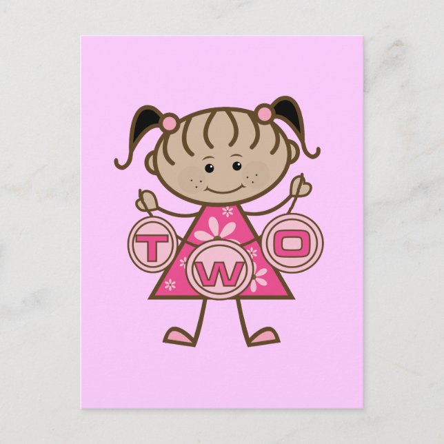 Carte Postale T-shirts et cadeaux pour la petite fille 2e annive (Devant)