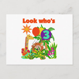 Carte Postale T-shirts et cadeaux pour les 3 ans Safari