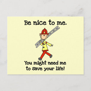 Carte Postale T-shirts et Cadeaux pour Pompiers Sois Sympa