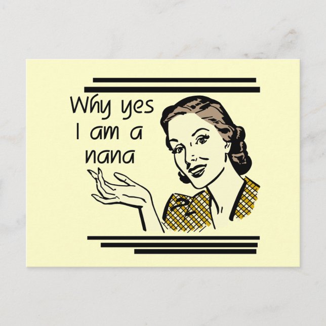 Carte Postale T-shirts et cadeaux Retro Nana (Devant)