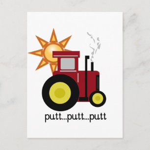 Carte Postale T-shirts et cadeaux rouges de tracteur de ferme
