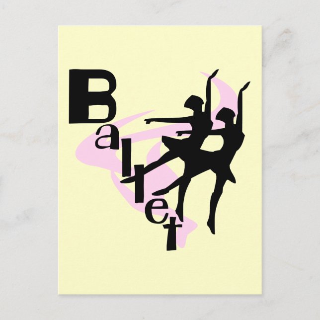 Carte Postale T-shirts et cadeaux Silhouette Ballet (Devant)
