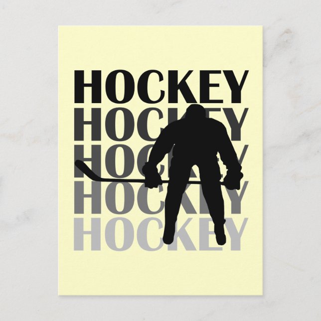 Carte Postale T-shirts et cadeaux Silhouette de hockey (Devant)