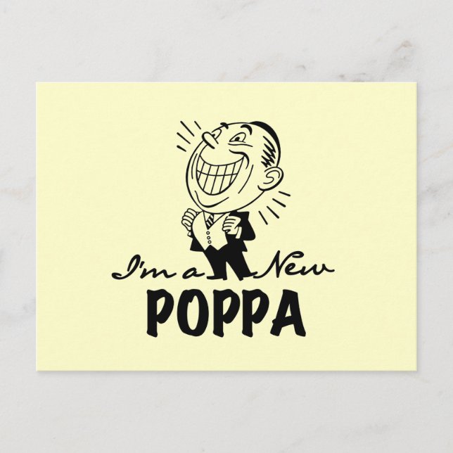Carte Postale T-shirts et cadeaux Smiling New Poppa (Devant)