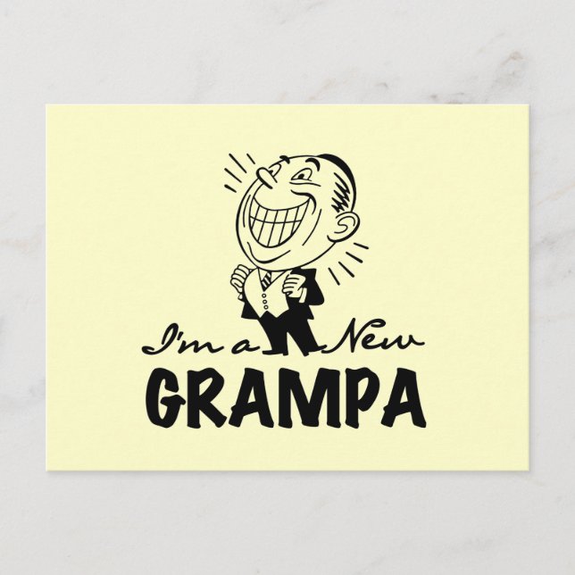 Carte Postale T-shirts et cadeaux souriants New Grampa (Devant)