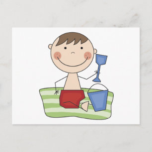 Carte Postale T-shirts et cadeaux Stick Boy à la plage