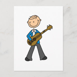 Carte Postale T-shirts et Cadeaux Stick Figure Guitar Player