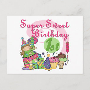 Carte Postale T-shirts et cadeaux Super Sweet 1er anniversaire