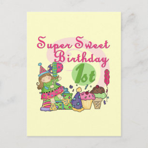 Carte Postale T-shirts et cadeaux Super Sweet 1er anniversaire