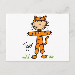 Carte Postale T-shirts et cadeaux Tiger Dress Up