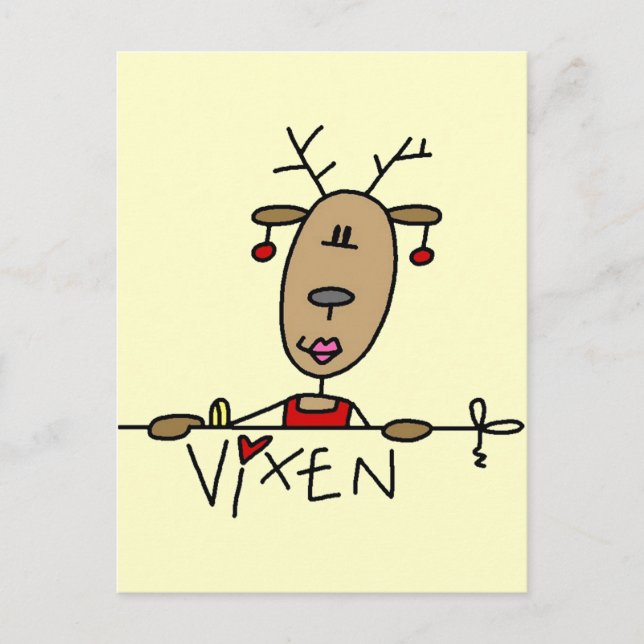 Carte Postale T-shirts et cadeaux Vixen Reindeer (Devant)