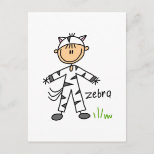 Carte Postale T-shirts et cadeaux Zebra Dress Up