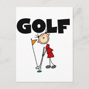 Carte Postale T-shirts GOLF pour filles et Cadeaux