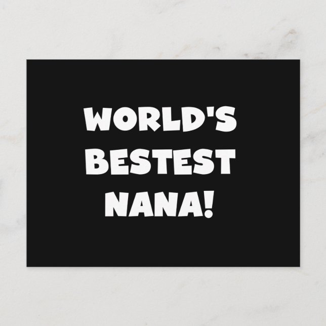 Carte Postale T-shirts noirs et blancs de Bestest Nana du monde (Devant)