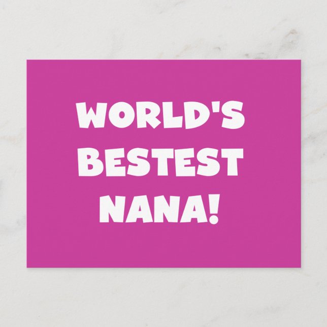Carte Postale T-shirts noirs et blancs de Bestest Nana du monde (Devant)