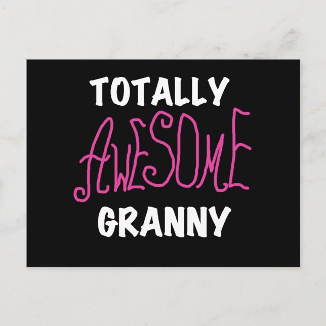 Carte Postale T-shirts roses Granny et GIfts absolument géniaux (Devant)