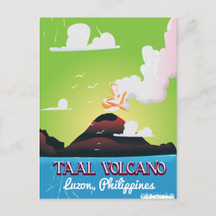 Carte Postale Taal Volcano Volcan Philipp affiche de voyage vint