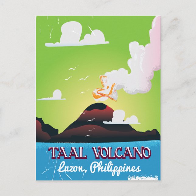 Carte Postale Taal Volcano Volcan Philipp affiche de voyage vint (Devant)