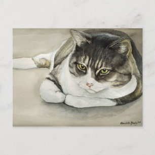Carte postale Tabby Cat Original Art