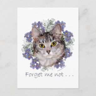 Carte Postale Tabby Cat Oublier-Moi-Pas-Ne-Pas