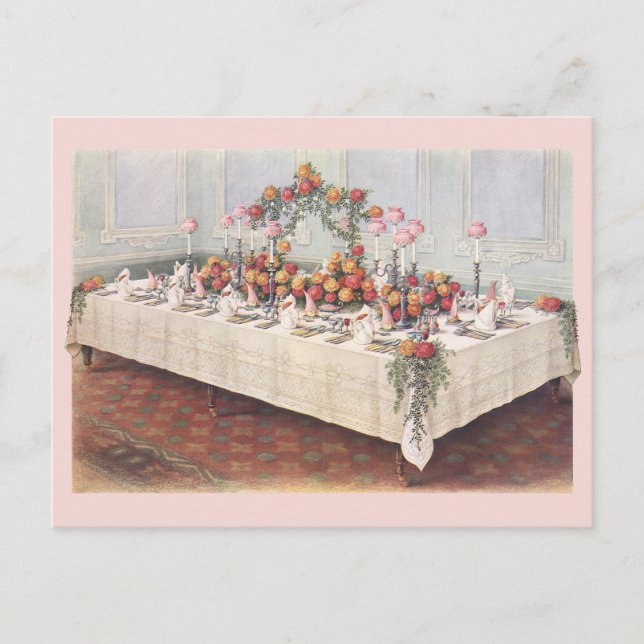 Carte Postale Table de banquet de mariage vintage (Devant)