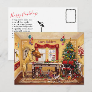 Carte Postale Table de Noël pour Grand Danois