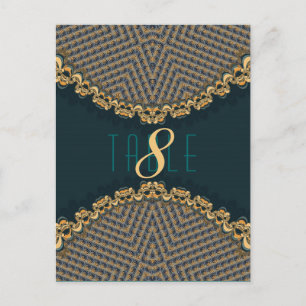 Carte Postale Table de réception à motif de dentelle sarcelle +